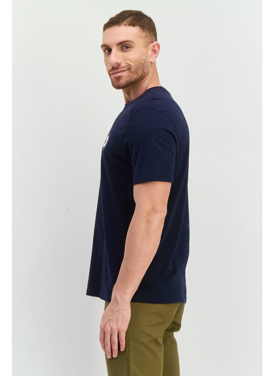 Ben Sherman - Men Crew Neck Short Sleeves Brand Logo T-Shirt, Navy - Image 1