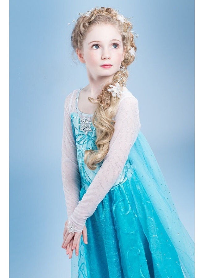 Elsa Doll Princess Elsa Dress for Girls Frozen Elsa Costume for Girls Birthday Party Dress Up Clothes Large Size 130cm - Image 2