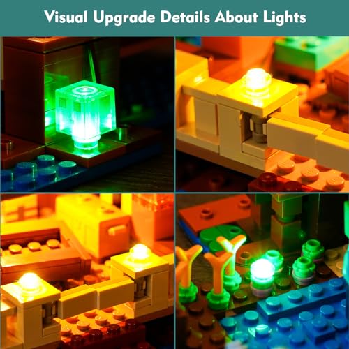 VONADO LED Light Kit Compatible with Lego Minecraft The Frog House 21256 Lights Only No Models Creative Lighting Set Accessories Compatible with Lego 21256 for Adults - Image 5