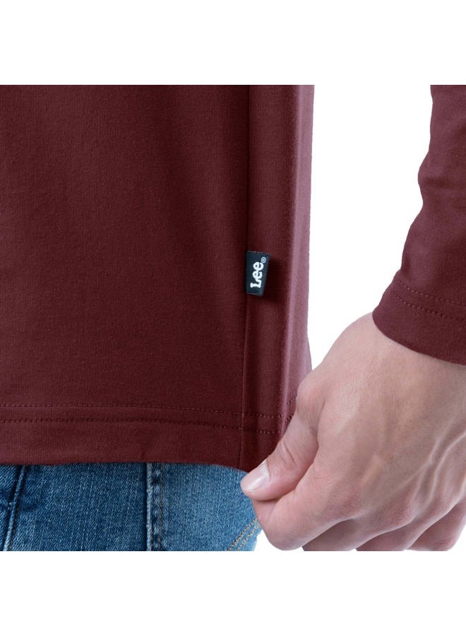 LEE Men's Long Sleeve Soft Washed Cotton Henley T-Shirt, Rhubarb, Small - Image 3