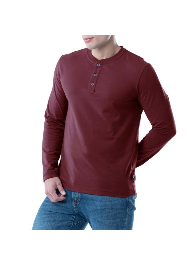 LEE Men's Long Sleeve Soft Washed Cotton Henley T-Shirt, Rhubarb, Small - Image 4