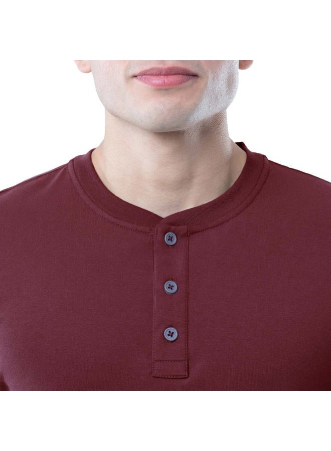 LEE Men's Long Sleeve Soft Washed Cotton Henley T-Shirt, Rhubarb, Small - Image 2