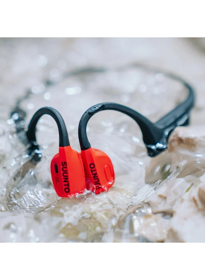 Suunto WING Open Ear Wireless Headphones | Lightweight & Stable, With LED & Smart Head Movement Control, IP67 Water Resistant, Easy & Comfortable Wear,  Made for Outdoor Adventures, Sports Wear - Red