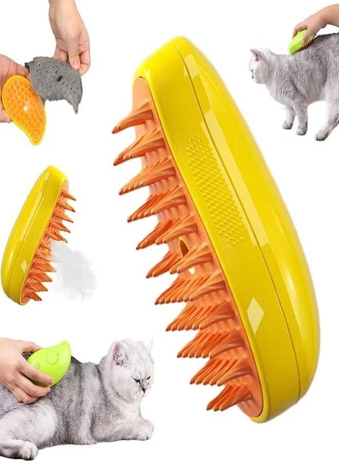 Generic Pet Cat Steamy Brush - 3 In1 Cat Steamy Brush, Self Cleaning Steam Cat Brush, Cat Steamer Brush for Massage, Cat Hair Brush for Removing Tangled and Loosse Hair, Eliminate Flying Hair  - Image 1