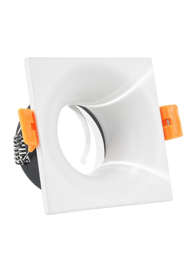 alfriday إطار سبوتلايت مدمج AL FRIDAY | حافة بيضاء مربعة وخرطوم أسود | قطع 70 مم | ميل 30° | متوافق مع GU10/MR16 - Image 1