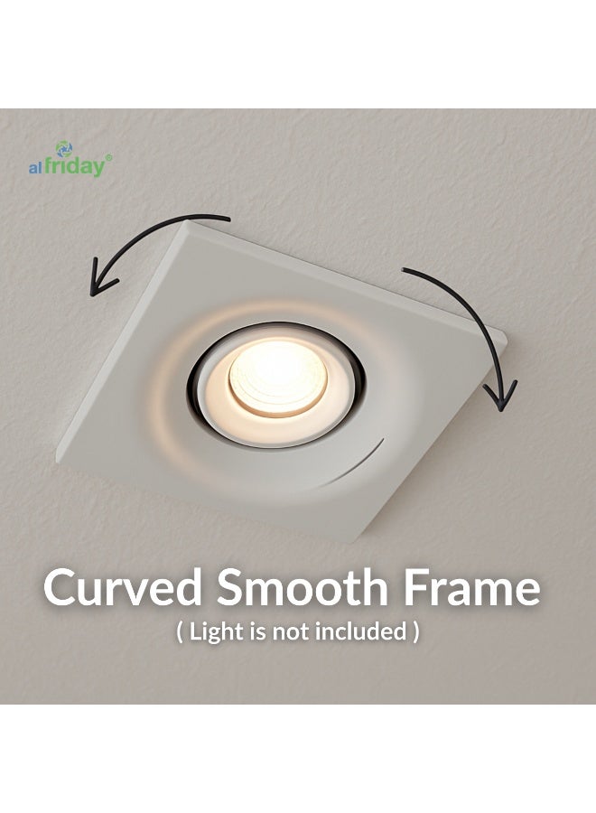 alfriday إطار سبوتلايت مدمج AL FRIDAY | حافة بيضاء مربعة وخرطوم أسود | قطع 70 مم | ميل 30° | متوافق مع GU10/MR16 - Image 5