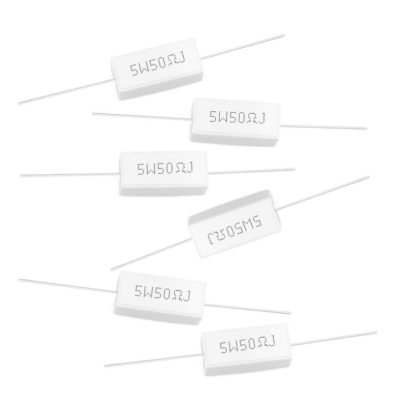 CHANZON 10pcs 5W Ceramic Cement Resistor 50 Ω ohm ±5% Tolerance Wirewound Induction 50R - Image 4