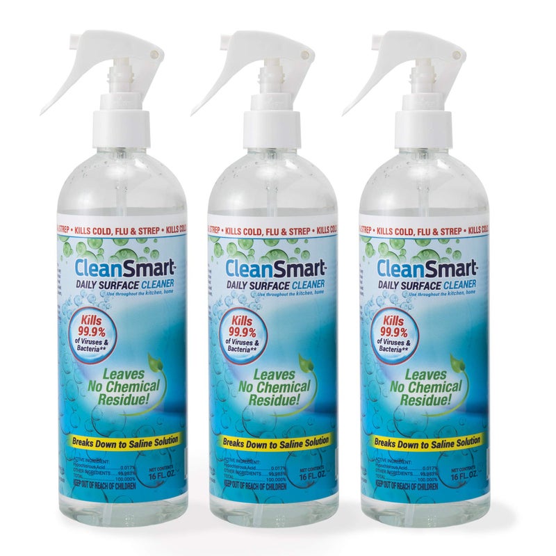 CleanSmart Daily Surface Spray Disinfectant, Kills 99.9% of Viruses, Bacteria, Mold & Fungus, 16 oz Bottle (Pack of 3) - Image 1