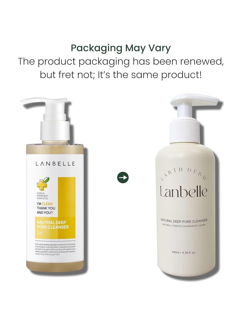 Lanbelle Lanbelle Deep Pore Cleanser Cleansing Gel Type Face Wash with Naturally-derived Ingredients - 7.1 Fl Oz / 210 ml - made with COCONUT Extracts, Dermatological Tested  - Image 3