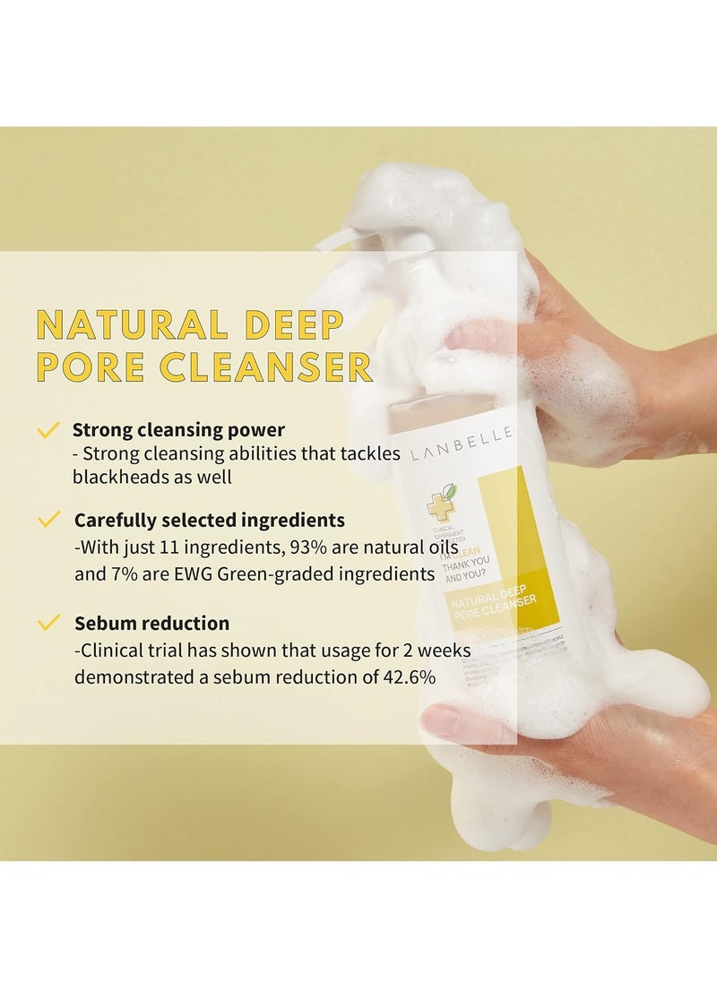 Lanbelle Lanbelle Deep Pore Cleanser Cleansing Gel Type Face Wash with Naturally-derived Ingredients - 7.1 Fl Oz / 210 ml - made with COCONUT Extracts, Dermatological Tested  - Image 4