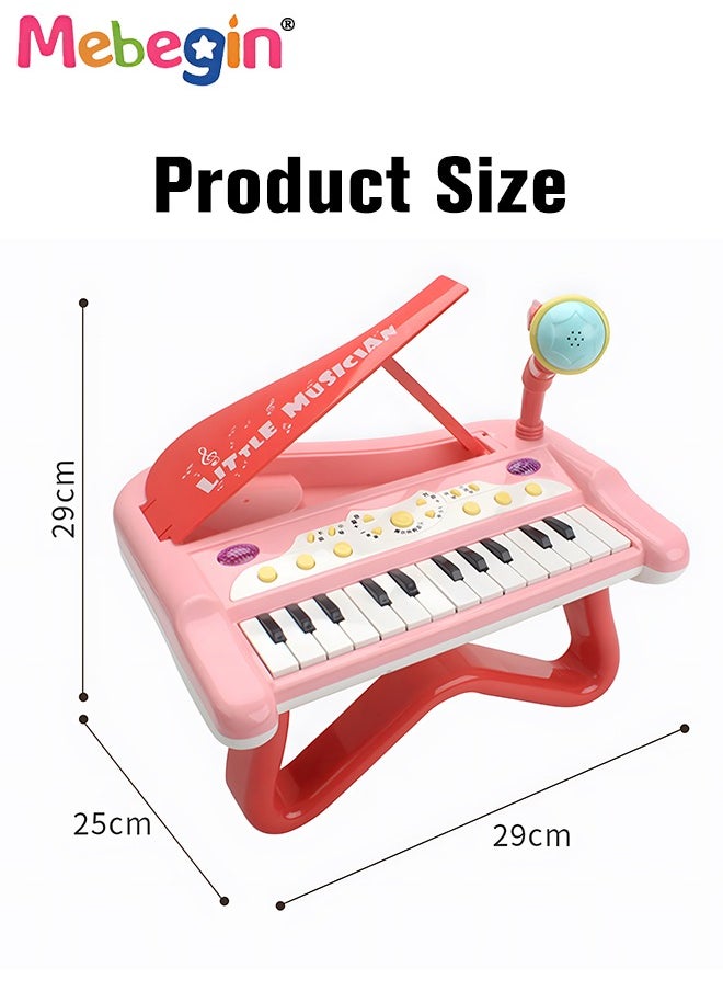 MEBEGIN - Piano Keyboard Toy with Microphone, Multifunctional Electronic Piano Toy with Microphone, Preschool Learning Educational Instruments Toy, Great Toddler Musical Toy, Suitable for Kids Aged 3+ and Beginners to Practice, 29*25*29cm - Image 1