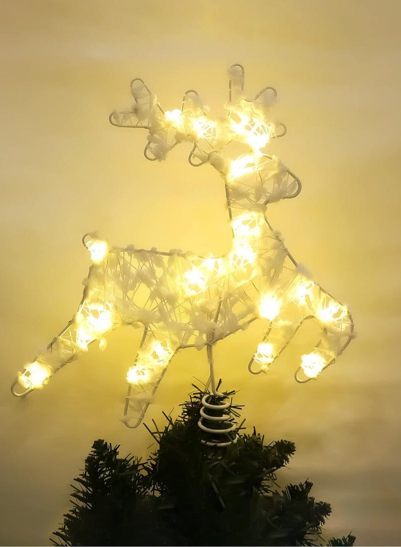 لوبيتيز شجرة عيد الميلاد مصباح سقف الرنة ( مجهزة 20 مصابيح LED ، والضوء الدافئ ، تحتاج إلى 2 بطاريات AA ، باستثناء البطاريات ) القفز مصباح سقف شجرة الغزلان ، مصباح سقف شجرة الأيل ، زخرفة شجرة عيد الميلاد جوفاء التألق الغطاء العلوي شجرة ، ومناسبة للديكور المنزل ، الطرف ، عطلة ، الشتاء وعيد الميلاد ، - Image 1