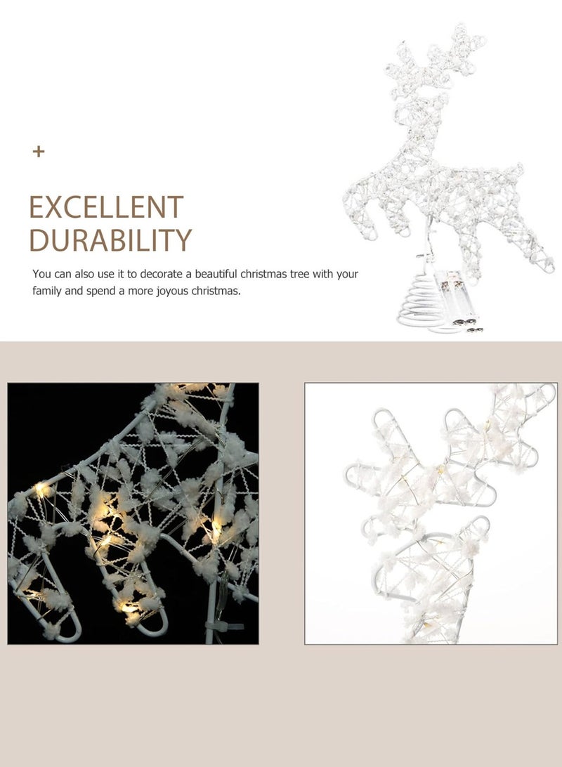 لوبيتيز شجرة عيد الميلاد مصباح سقف الرنة ( مجهزة 20 مصابيح LED ، والضوء الدافئ ، تحتاج إلى 2 بطاريات AA ، باستثناء البطاريات ) القفز مصباح سقف شجرة الغزلان ، مصباح سقف شجرة الأيل ، زخرفة شجرة عيد الميلاد جوفاء التألق الغطاء العلوي شجرة ، ومناسبة للديكور المنزل ، الطرف ، عطلة ، الشتاء وعيد الميلاد ، - Image 3