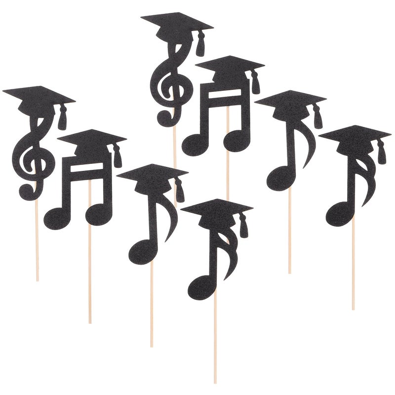 Graduation Cake Toppers Set 24pcs Music Note Design Sturdy Paper Cupcake Picks - Image 2
