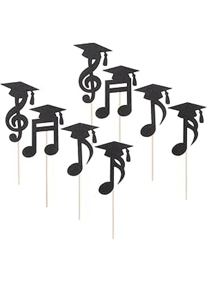 Graduation Cake Toppers Set 24pcs Music Note Design Sturdy Paper Cupcake Picks - Image 1