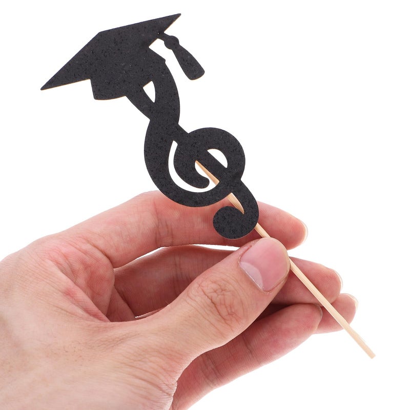 Graduation Cake Toppers Set 24pcs Music Note Design Sturdy Paper Cupcake Picks - Image 5