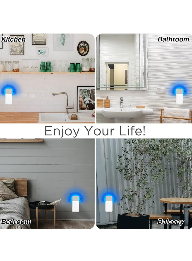 Plug-in Mosquito Killer, Indoor Flying Insect Trap for Catching Flies, Fruit Flies, Gnat flies, UV Trap with Adjustable Brightness Night Light, 1 Device + 5 Cards (Black)  - Image 2