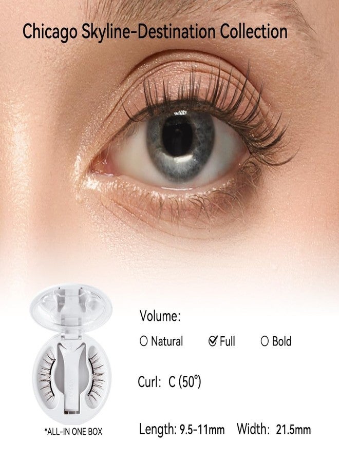 WOSADO Magnetic Eyelashes with Applicator Kit, [V27 Chicago Skyline] Reusable Magnetic Lashes without Eyeliner, Glue-free False Lashes, Waterproof, Lightweight, Suit for Natural Makeup - Image 4