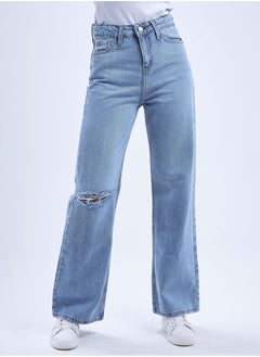 High-Waist Light Wash Degrade Ripped Wide Leg Jeans. - pzsku/Z8503E3BEE71E62FF004BZ/45/_/1721563666/8267b2fe-7eab-42d2-bd64-b4fb7ec62c8c