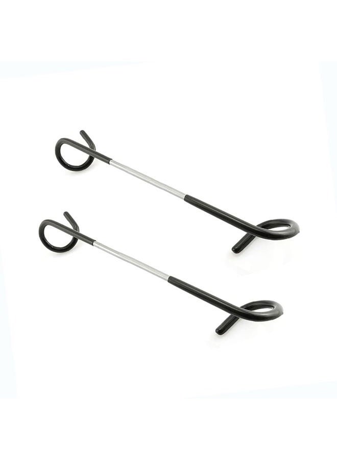 Quality Life Quality-Life Camping Lantern Hook Hanger Tent Light Outdoor Lamp Hanger Non-Slip for Camping Hiking Black - 2pcs - Image 1