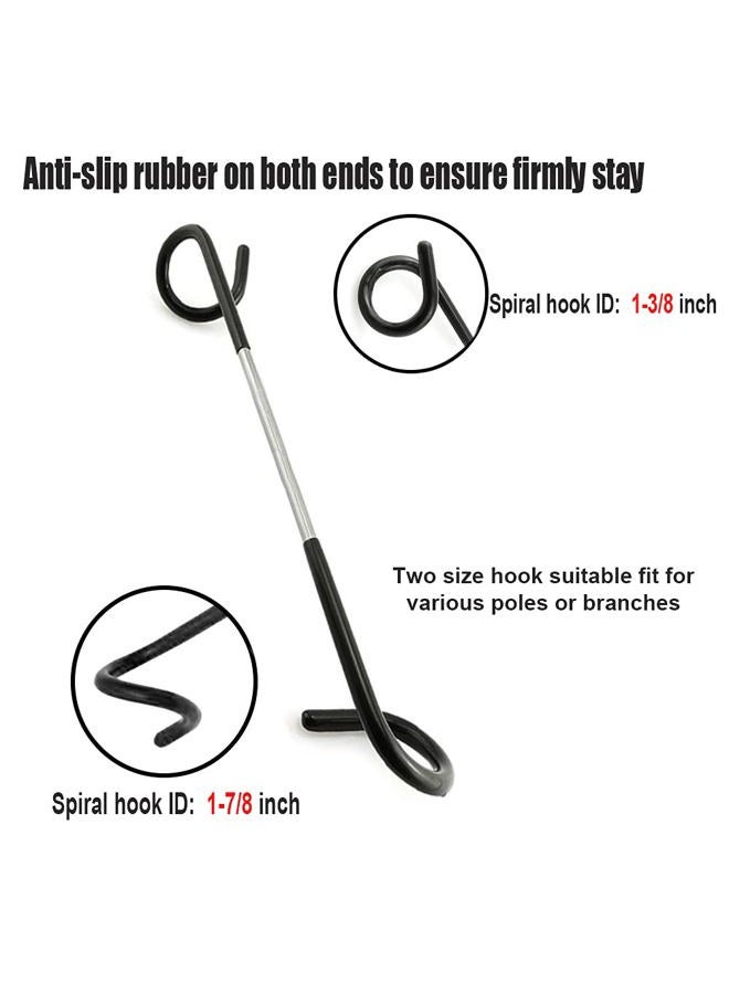 Quality Life Quality-Life Camping Lantern Hook Hanger Tent Light Outdoor Lamp Hanger Non-Slip for Camping Hiking Black - 2pcs - Image 3