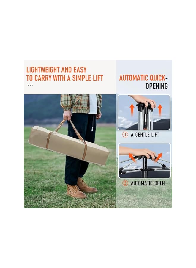 PROMASS خيمة تخييم، خيام تخييم لـ 3-5 أشخاص مع حقيبة حمل، خيمة كبيرة مقاومة للماء قابلة للفتح، 2 نافذة و 2 باب، تشمل منظم معدات الخيمة للعائلة لملحقات التخييم - Image 4