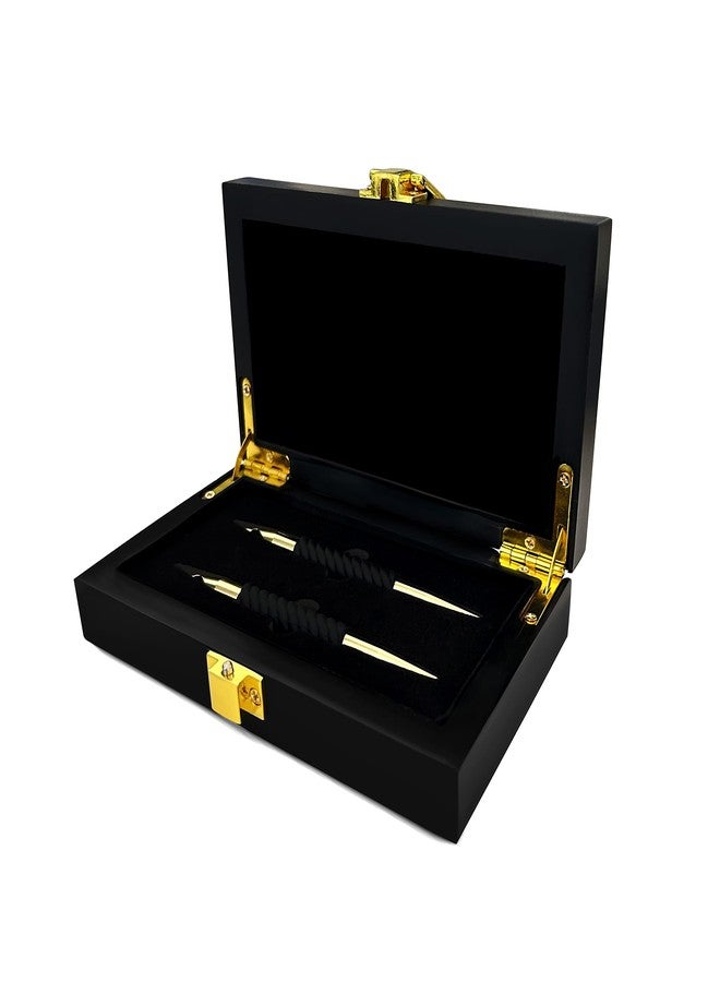Locsanity Interlocking Dual Ended Dreadlock Loc Tool Sisterlocks, Microlocks, Small Locs and Medium Locs Redesigned Metal 24ct Gold Plated (Gift Set) - Image 1