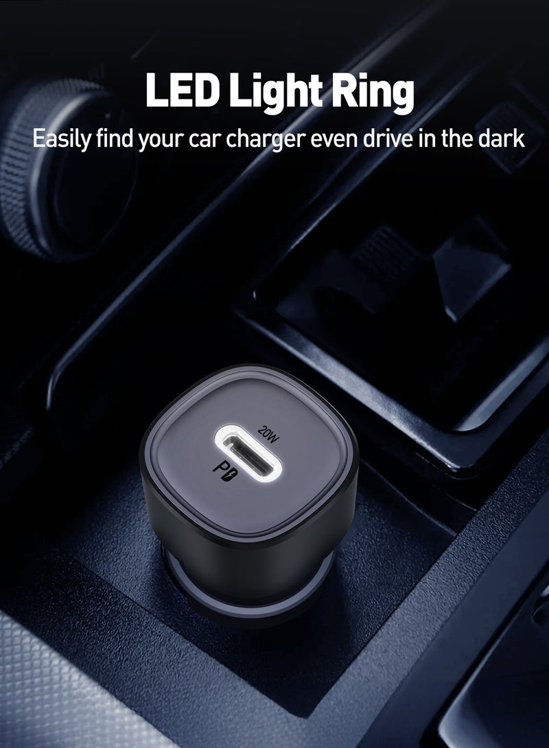 جودا شاحن السيارة جودا 20W سريع 🔌 منفذ USB Type-C | محول شحن ذكي للآيفون، سامسونج واللابتوبات – أسود 🚗 - Image 3