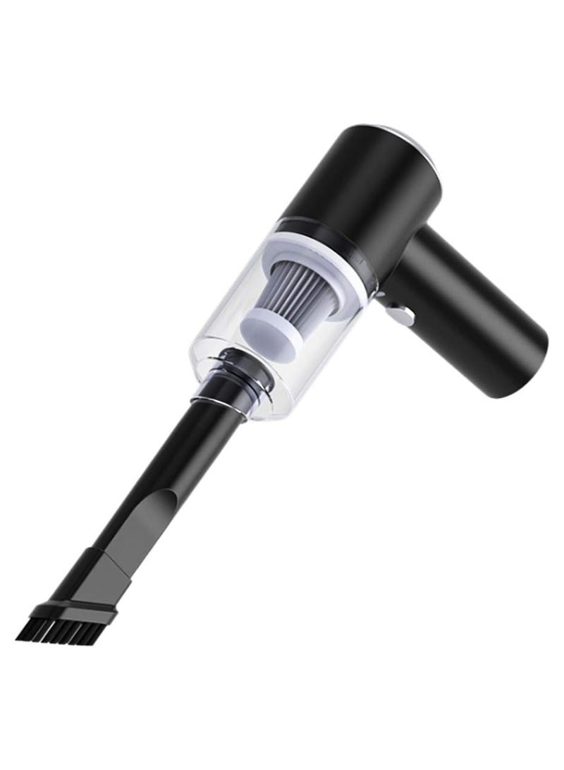 مكنسة كهربائية محمولة قابلة لإعادة الشحن للسيارة، خفيفة الوزن، تنظيف رطب وجاف بضوء LED - Image 2