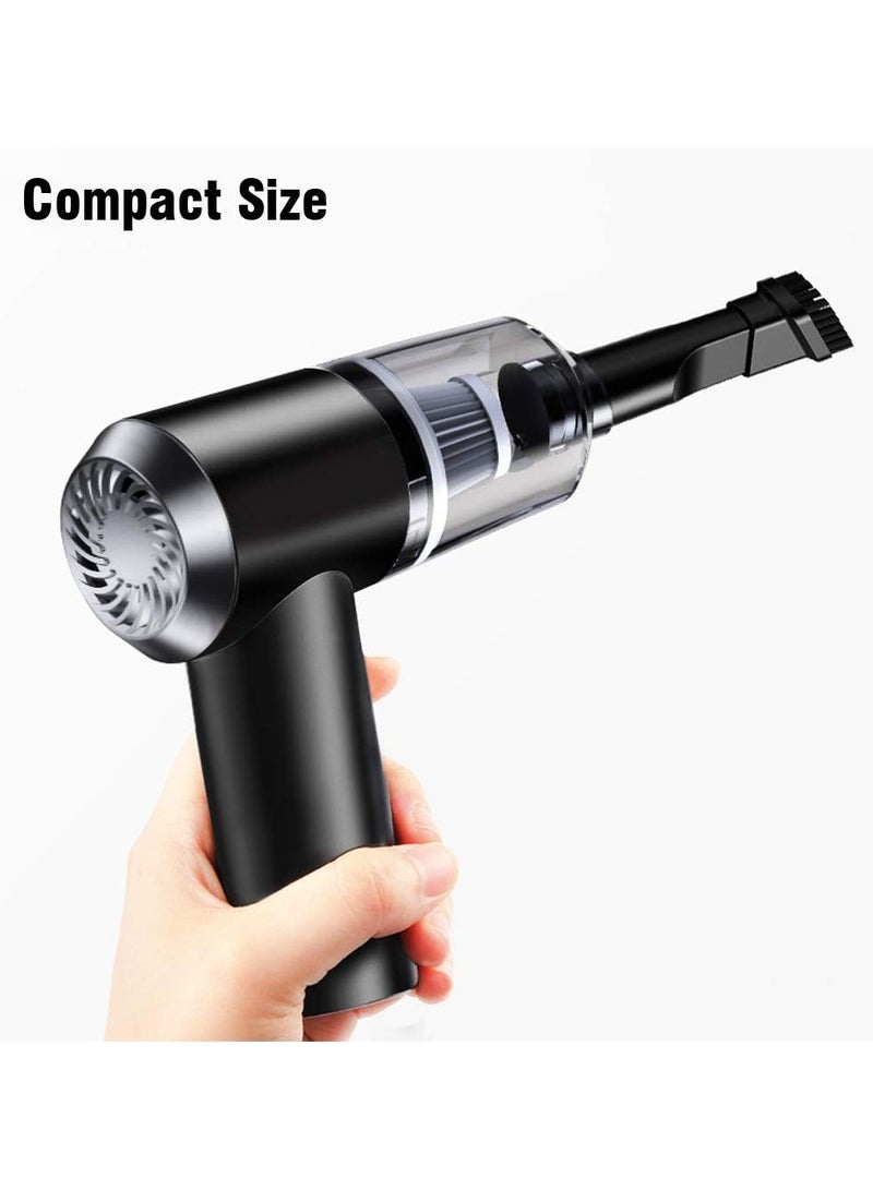 مكنسة كهربائية محمولة قابلة لإعادة الشحن للسيارة، خفيفة الوزن، تنظيف رطب وجاف بضوء LED - Image 3