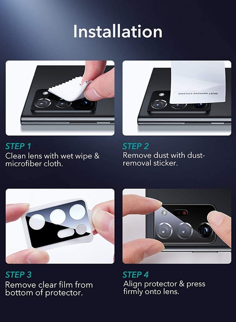 BORTONY Samsung Galaxy Note 20 Ultra Camera Lens Protector Scratch-Resistant Fingerprint Note 20 Ultra Camera Lens 3D Tempered Glass Camera Protector for Samsung Galaxy Note 20 Ultra 5G - Image 3