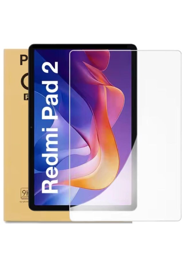 واقي شاشة مقوى لجهاز Redmi Pad 2، زجاج صلابة 9H، طبقة زجاجية للحماية الكاملة، مضاد للخدش، سهل التركيب، خالٍ من الفقاعات، متوافق مع Redmi Pad 2 - Image 1