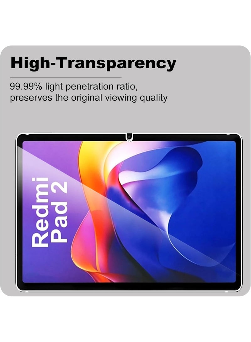 واقي شاشة مقوى لجهاز Redmi Pad 2، زجاج صلابة 9H، طبقة زجاجية للحماية الكاملة، مضاد للخدش، سهل التركيب، خالٍ من الفقاعات، متوافق مع Redmi Pad 2 - Image 3