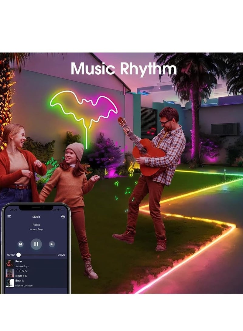 zenvo X DC5V 5M Smart Neon LED Strip Light | RGBIC Waterproof, Music Sync, Bluetooth & App Controlled - Image 4