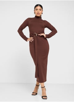 ELLA Bodycon Dress With Belt Detail  - Image 4