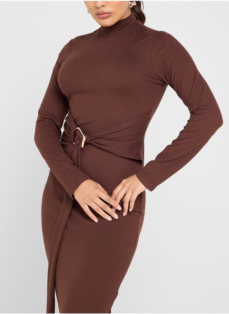 ELLA Bodycon Dress With Belt Detail  - Image 3