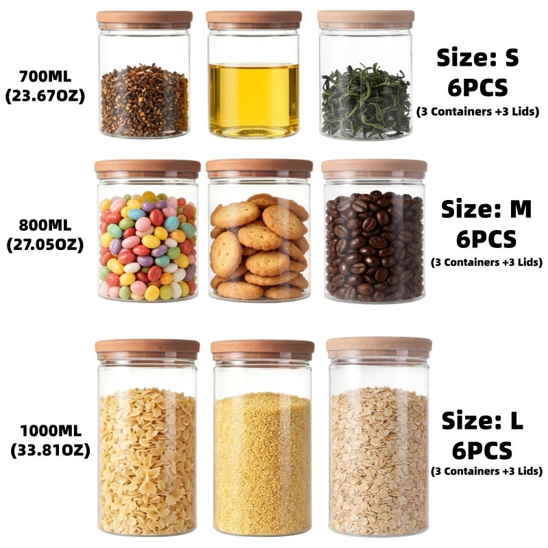 6pcs (Include 3 Containers And 3 Lids) Multifunctional Sealed Grain Storage Jar with Lid, Airtight Plastic Container for Kitchen. Transparent Design Keeps Food Fresh And Odor-Free, Ideal for Organizing Grains, Flour, Snacks, Nuts And Condiments - Image 5