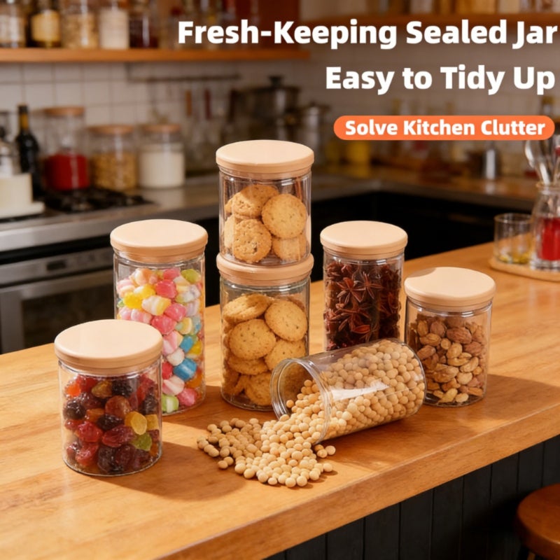 6pcs (Include 3 Containers And 3 Lids) Multifunctional Sealed Grain Storage Jar with Lid, Airtight Plastic Container for Kitchen. Transparent Design Keeps Food Fresh And Odor-Free, Ideal for Organizing Grains, Flour, Snacks, Nuts And Condiments - Image 3