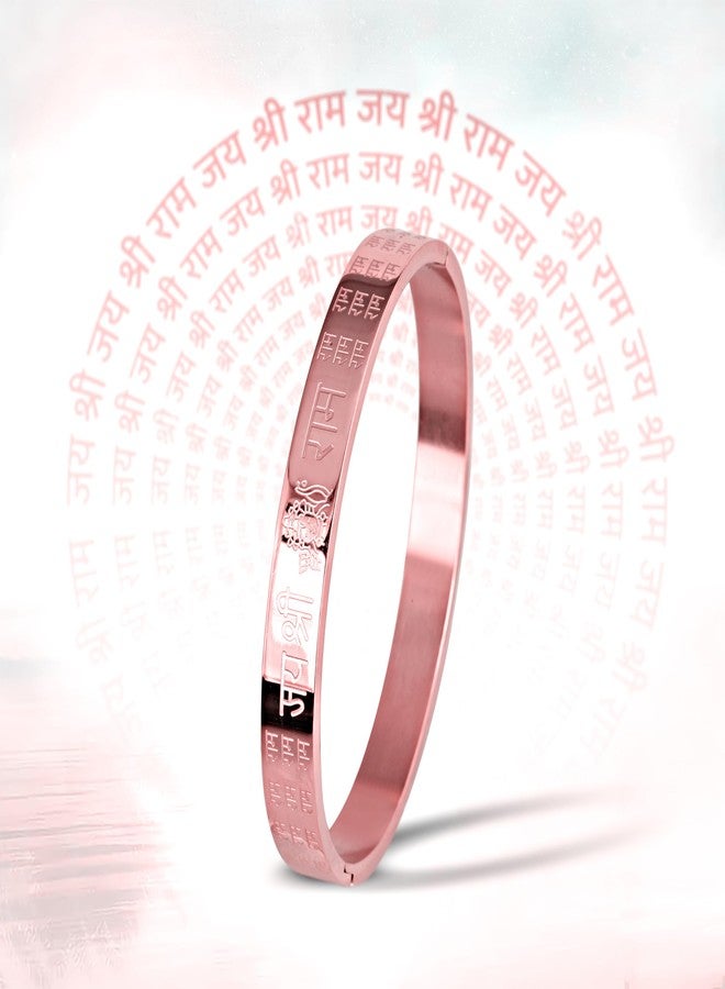 MEENAZ Men's Stainless Steel & Rose Gold Bracelet | Kada for Men | 8 mm | Waterproof, Anti-tarnish, Rust-free, Skin friendly | for Men and Boys - Image 2
