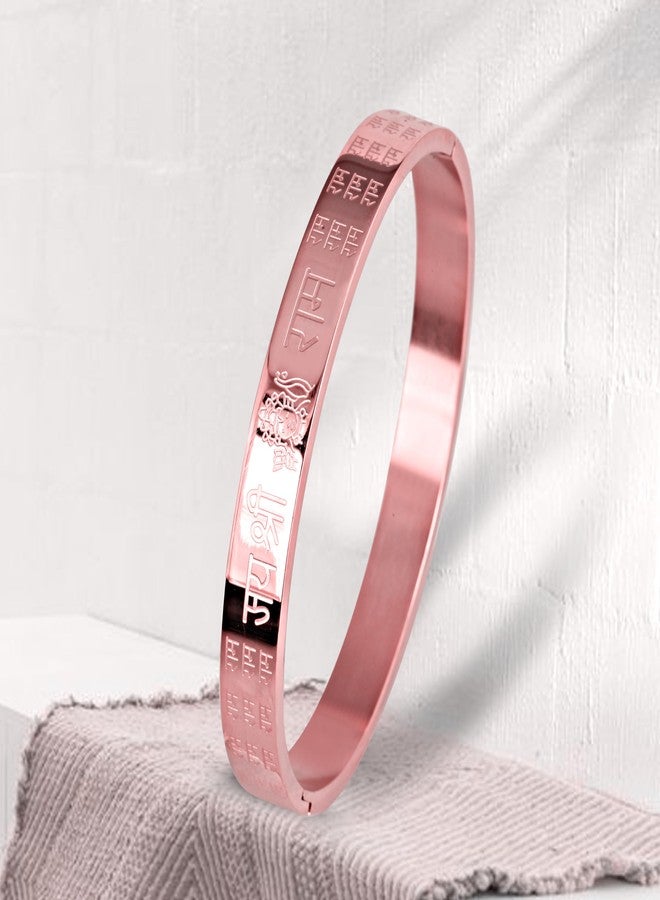 MEENAZ Men's Stainless Steel & Rose Gold Bracelet | Kada for Men | 8 mm | Waterproof, Anti-tarnish, Rust-free, Skin friendly | for Men and Boys - Image 5