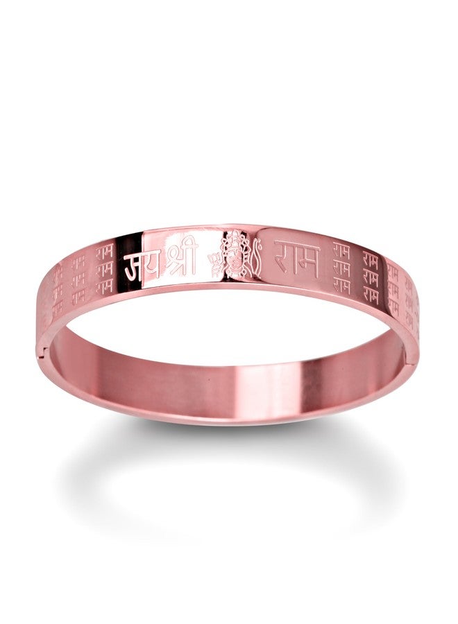 MEENAZ Men's Stainless Steel & Rose Gold Bracelet | Kada for Men | 8 mm | Waterproof, Anti-tarnish, Rust-free, Skin friendly | for Men and Boys - Image 1