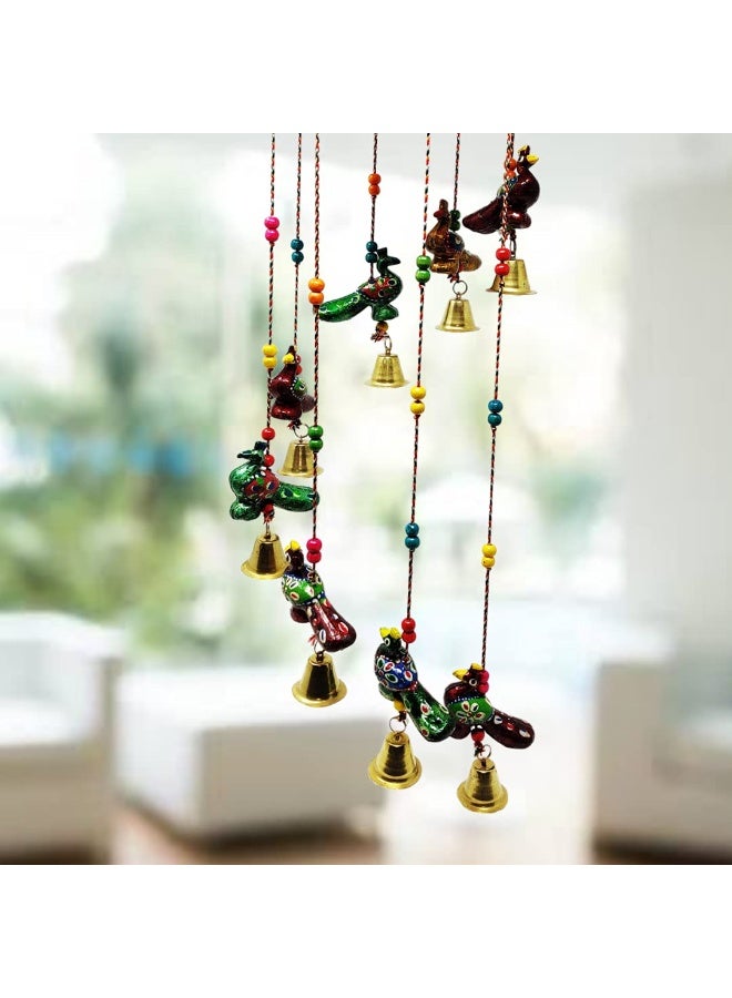 JH Gallery Plastic Handcrafted Recycled Material Peacock Rajasthani Door/Wall Hanging Decorative Showpiece (Blue, H -25 Inches, W -5.5 Inches) - Image 3