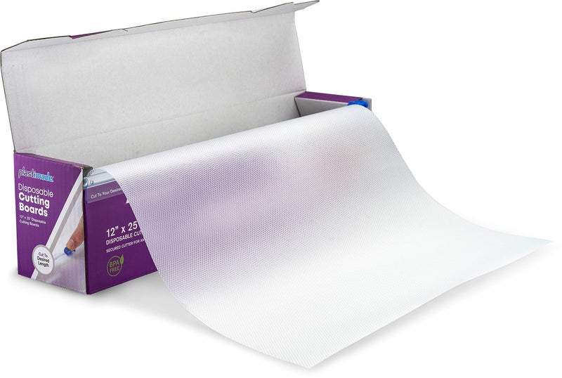 Plastimade Disposable Plastic Cutting Board  Easy To Use Flexible Cutting Board Sheets With Built In Sliding Cutter  For Thanksgiving Cooking Prep Commercial Traveling Tailgating Camping
