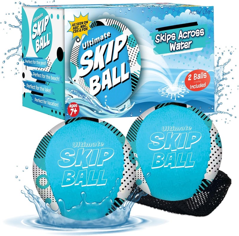 Activ Life The Ultimate Skip Ball – Water Bouncing Ball (2 Pack) Create Lasting Memories with Your Friends & Family at The Beach, Lake or Pool - Great for All Ages - Image 1