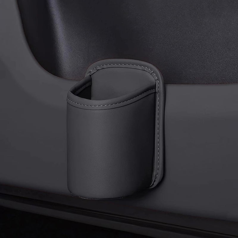Car Cup Holder Leather Large Drink Bottle & Coffee Cup Holder - 2-Pack Clip-on Storage for Car Doors & Seatback - Fits Most Cups, Water Bottles, and Mugs (Black) - Image 2