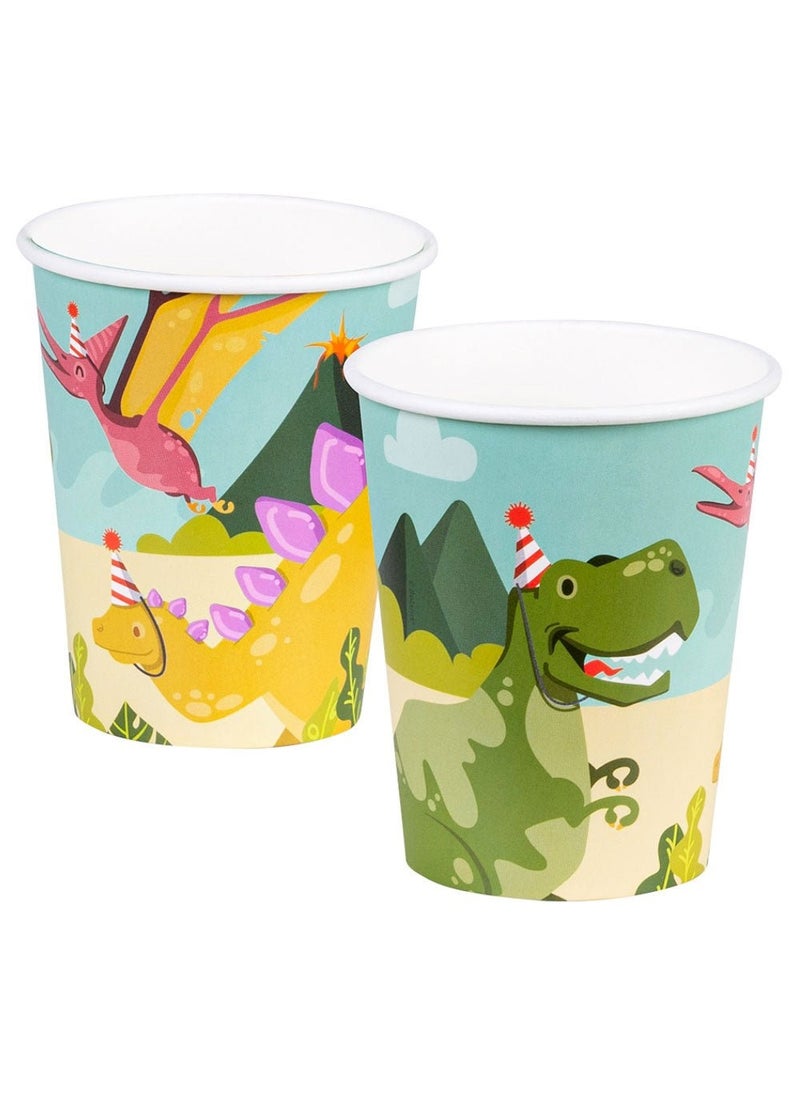Dinosaur Birthday Disposable Paper Cups Multicolor 9cm 10-Pack