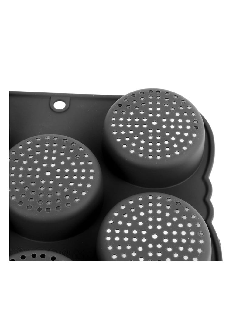 Hamburger Bun Pan, 11.7x10.0x1.2 inch Pan Baking Silicone Mold, 8 Cavity Cup Big Non-Stick for Gluten Buns Homemade - Image 2