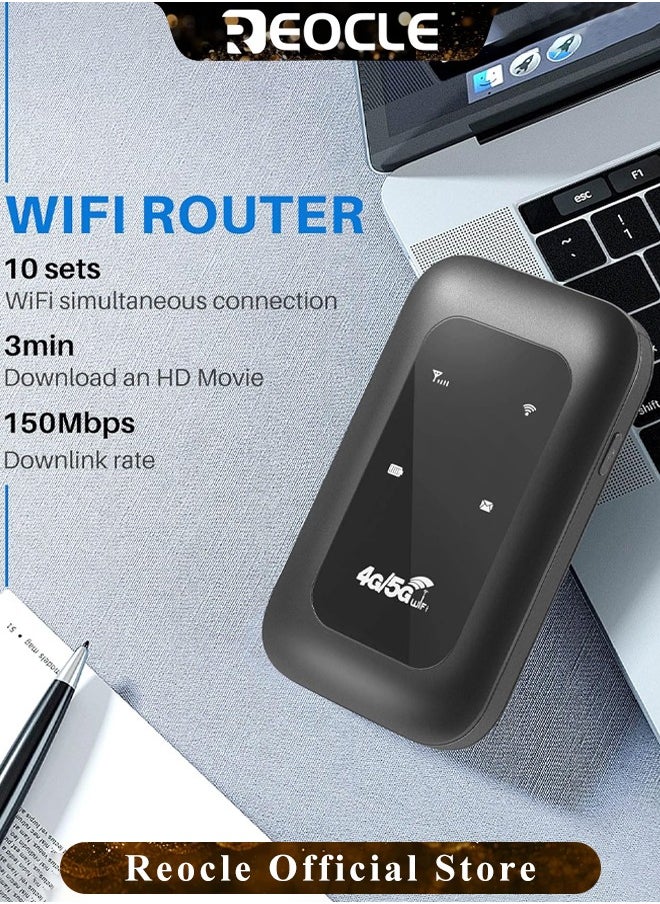 ريوكل نقطة اتصال واي فاي محمولة 4G LTE غير مقفولة جهاز نقطة اتصال واي فاي لاسلكي جهاز توجيه واي فاي محمول محمول مناسب للسفر جهاز توجيه سفر محمول  - Image 2
