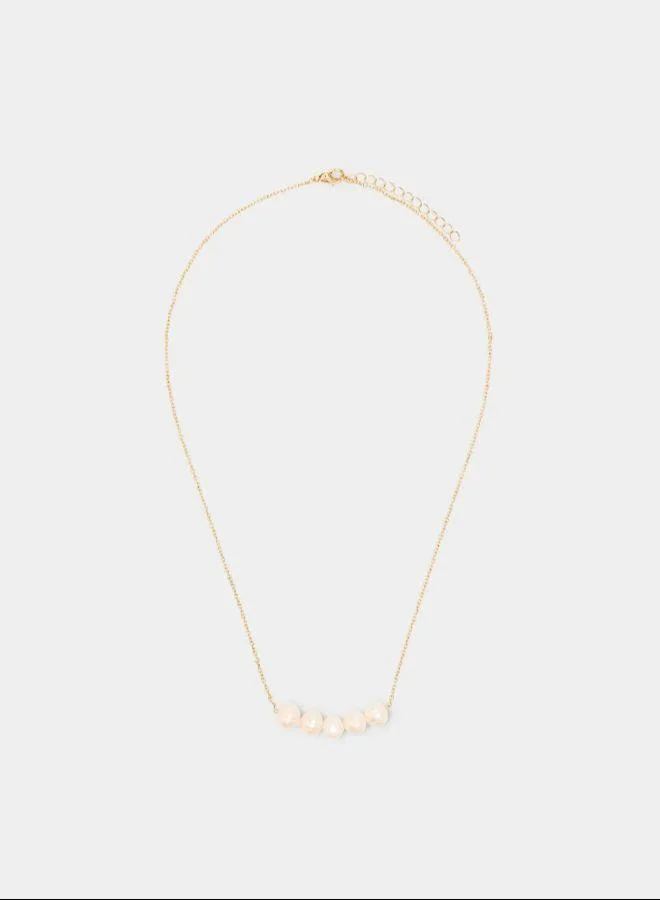 بارفوا عقد مع لآلئ المياه العذبة ذهبية