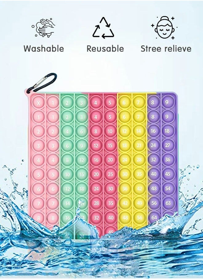 GROIC Big Size Push Pop Fidget Toy Math Game,Multiplication Chart and Count to 81 Printing Toy,Stress Relieving Toy,Square Bubble Learning Toys  - Image 4